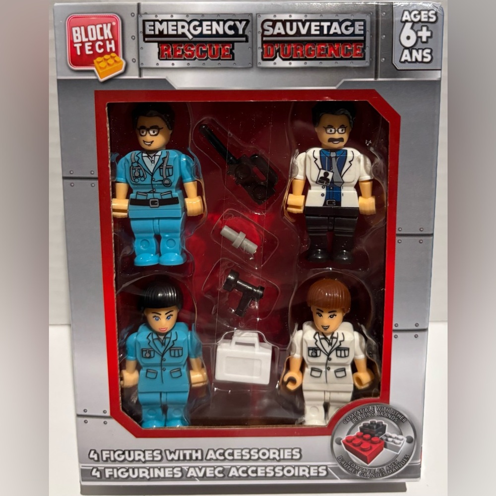 Block Tech Emergency Rescue 4 Figure w/ accessories Compatible w/ Leading Brands